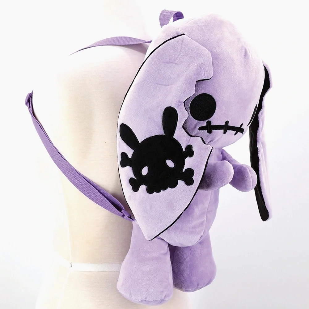 Goth Bunny Purple Black Cosplay Floppy Eared Backpack Handbag